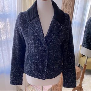 Gap Coat Jacket Blue and White Speckled Wool/Cotton